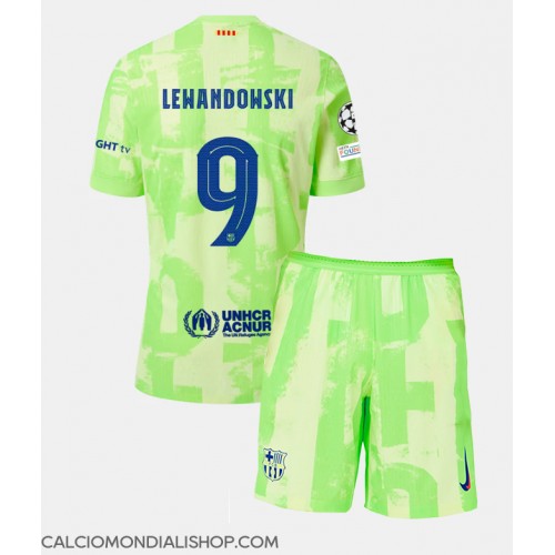 Maglie da calcio Barcelona Robert Lewandowski #9 Terza Maglia Bambino 2024-25 Manica Corta (+ Pantaloni corti)